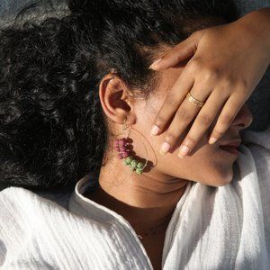 Recycled Fabric Earrings   - Cascade